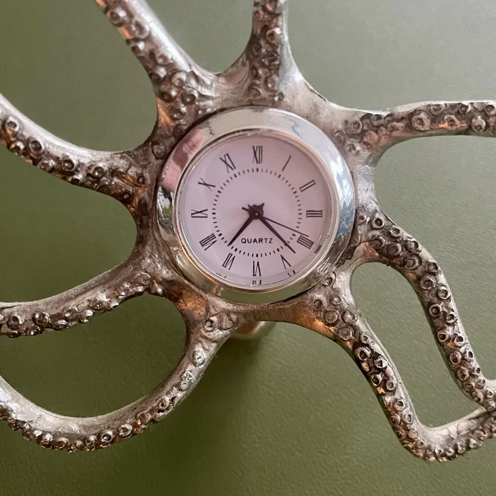 Stainless Steel Octopus Tabletop Clock